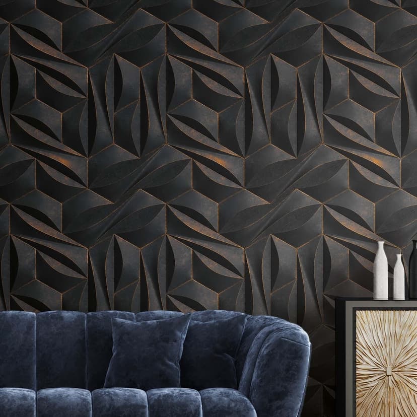 3d effekt tapet non-woven svart koppar design non-woven tapet modern 2,80 x 1,59 m