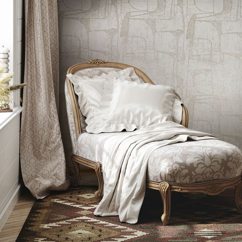 Non-woven tapet i beige glansiga geometriska former grafisk modern