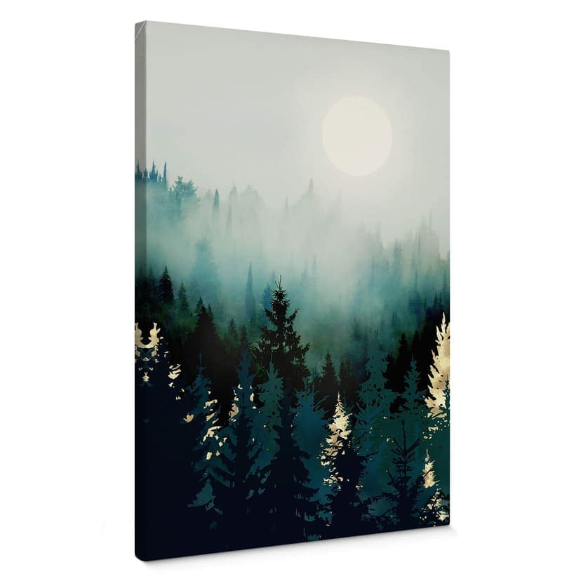 Canvastavla SpaceFrog Designs - Dimmig skog