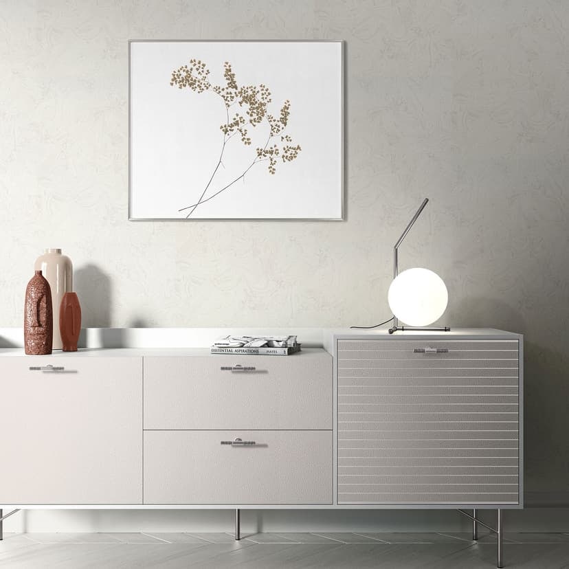 PVC-fri grafisk non-woven tapet med marmorutseende och metallic-effekt i vitt
