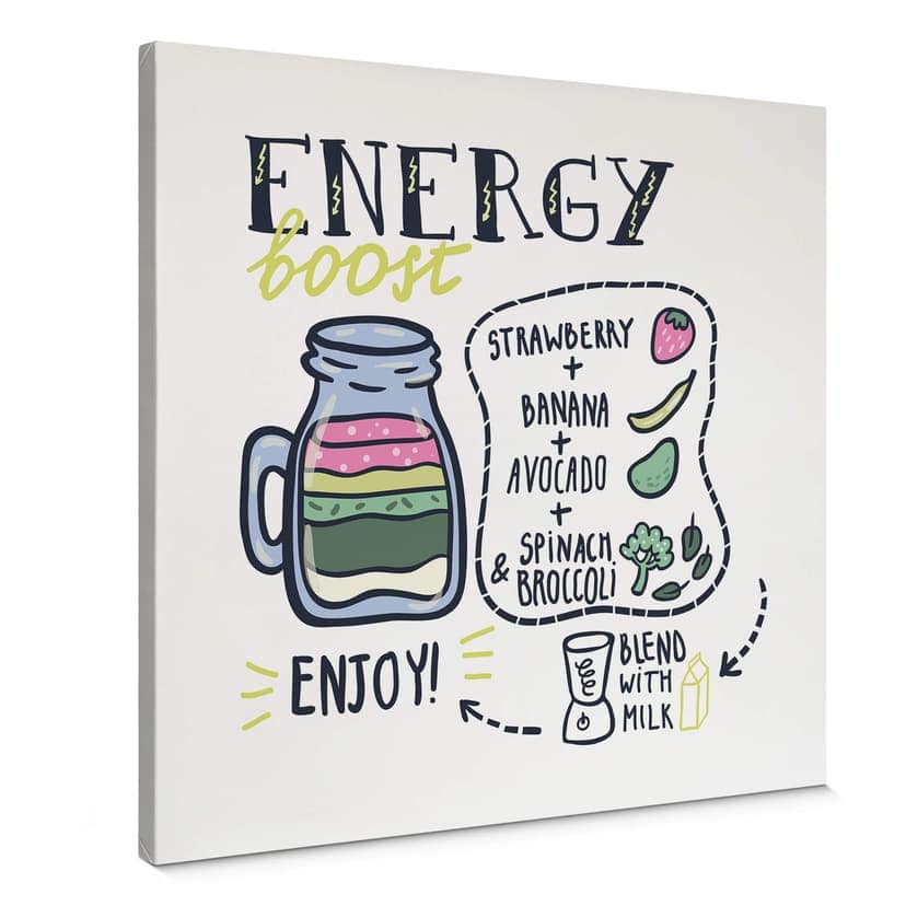 Canvastavla Energy Boost - fyrkantig