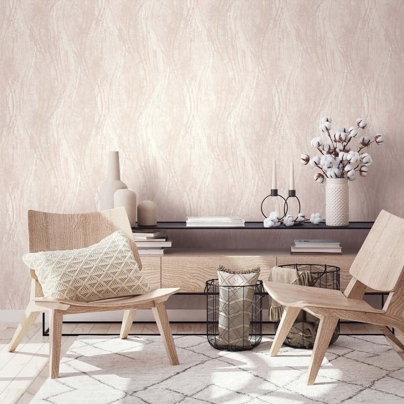 Icke-vävd tapet betong, vågor grafisk modern i beige