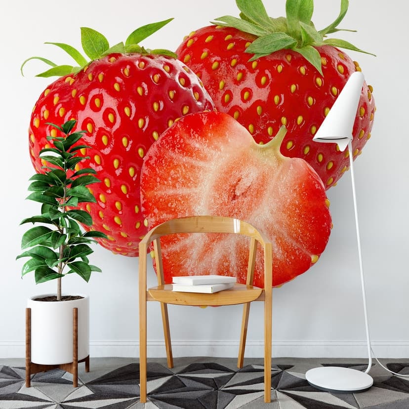 Fototapet med jordgubbar - 240x260 cm