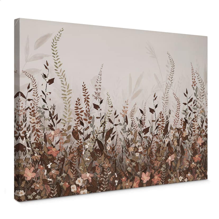 Vintage blomma äng canvas - Lane