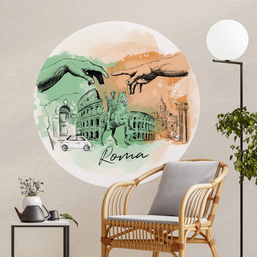 Wallsticker Roma - Rund - Love your City