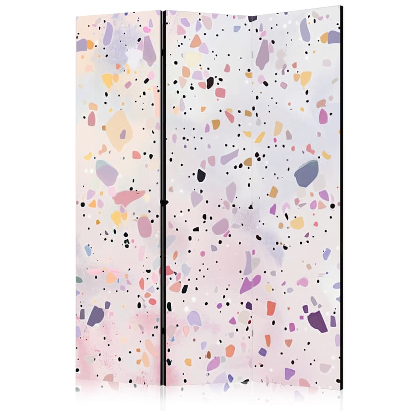 Paravent, Raumteiler freistehend, Trennwand - Terrazzo in Confetti Style - Violet-Pink - Colorful P