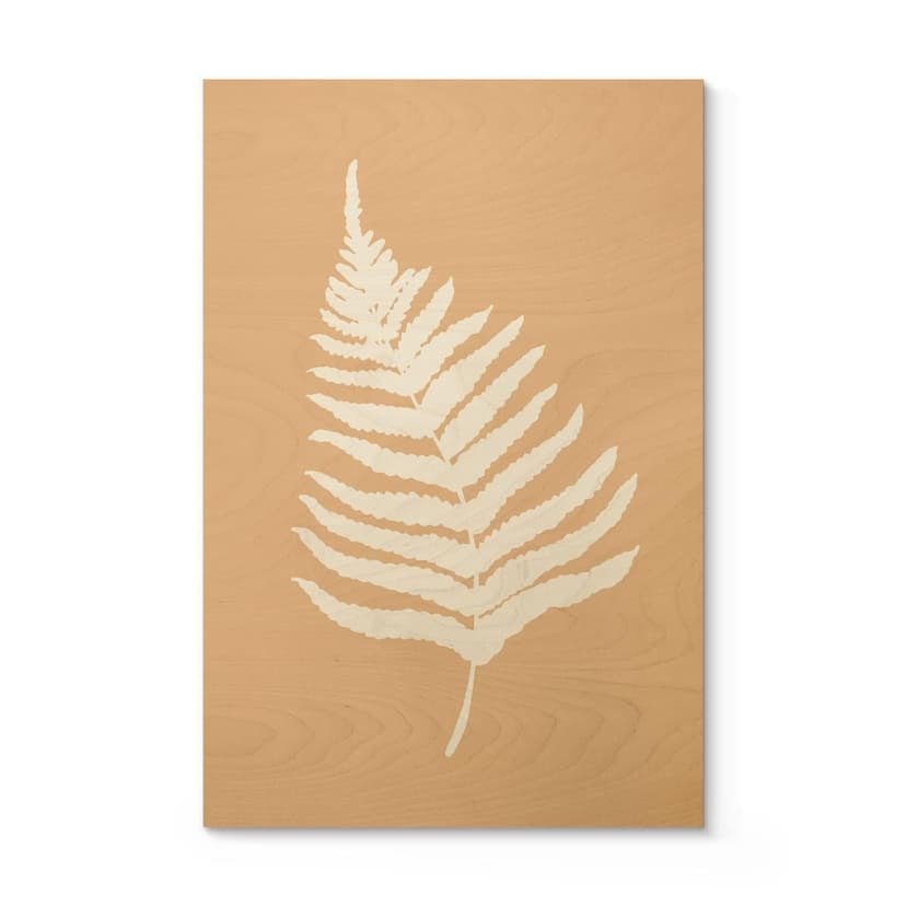 Träposter ormbunksblad silhuett - 1X Studio