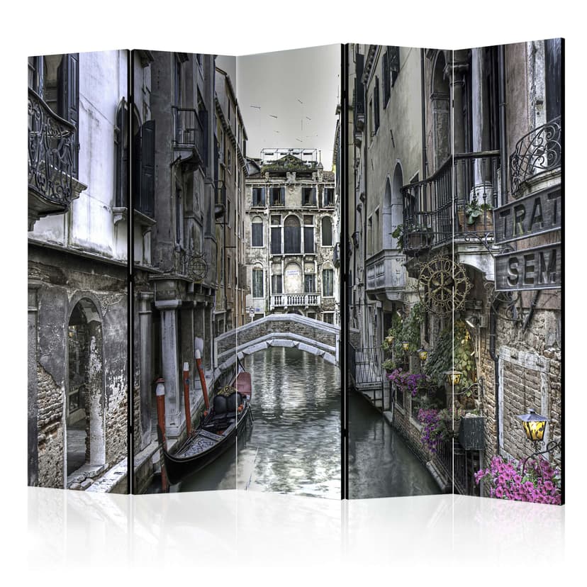Paravent Raumteiler - Romantisches Venedig , 5-teilig - 225x172 cm