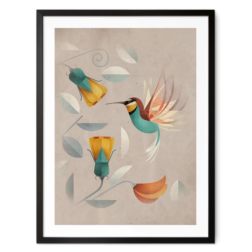 Poster Abstrakt - Kolibri - Brun
