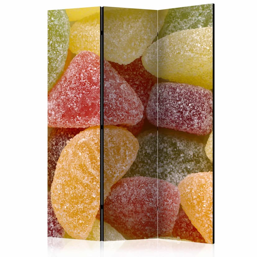 Paravent Raumteiler -  Leckere Fruchtgummis , 3-teilig