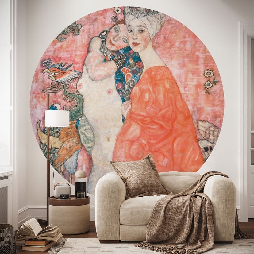 Fototapet Klimt - Flickvännerna - Rund - Självhäftande/icke-vävd
