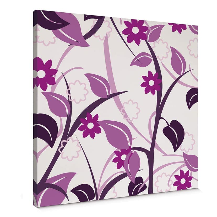 Canvastavla blomma trädgård rosa
