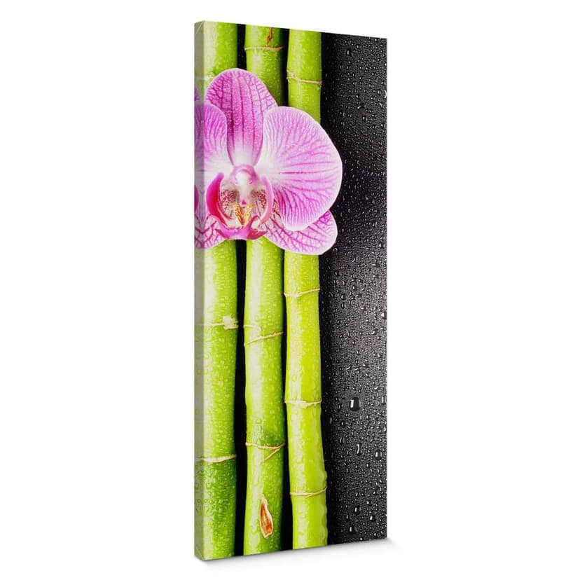 Canvastavla Orchid and Bamboo - Panorama (vertikal)
