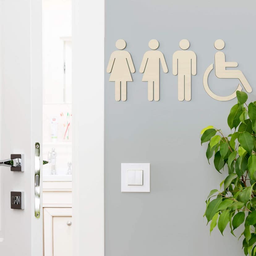 Väggdekorationer i trä poppel - WC-skylt