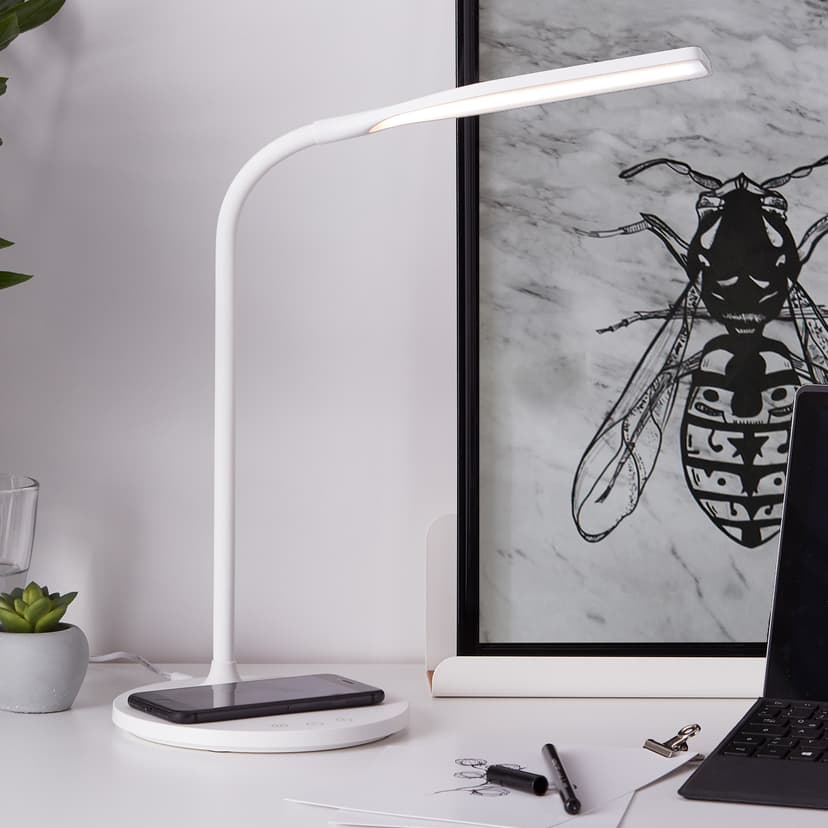 Tischleuchte Joy Weiss, 4W, 34 x 17 cm, Kunststoff Nachttischlampe