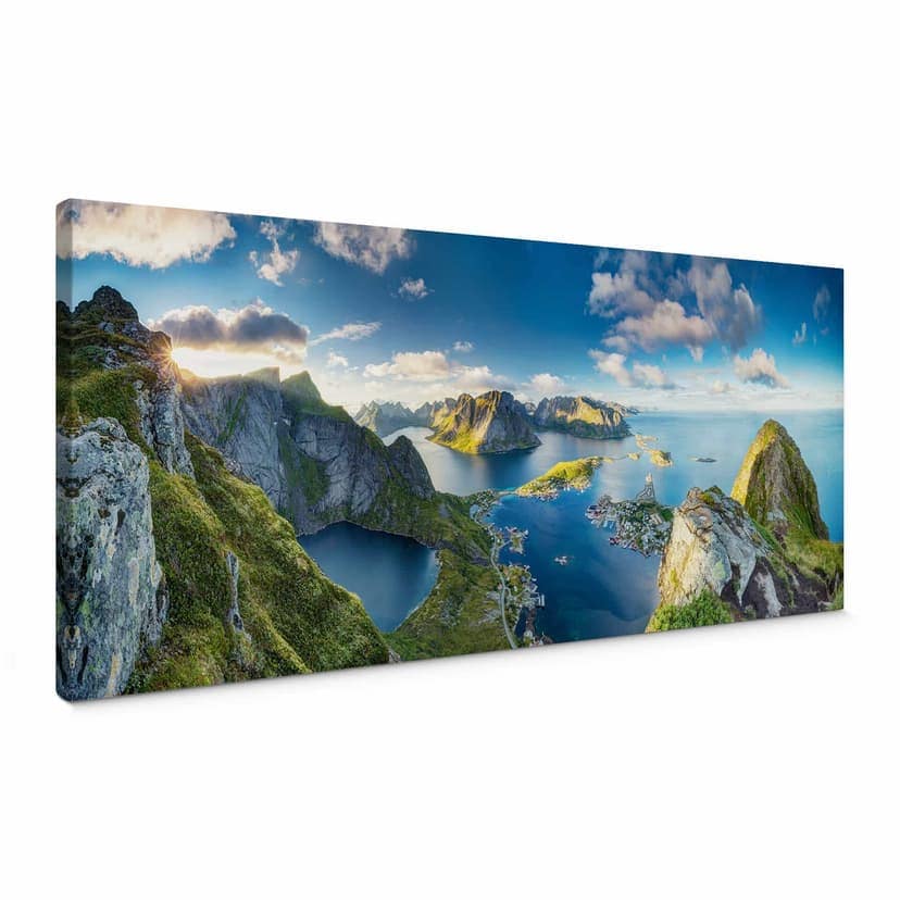 Canvastavla Roemmelt - Utsikt från Reinebringen - Panorama