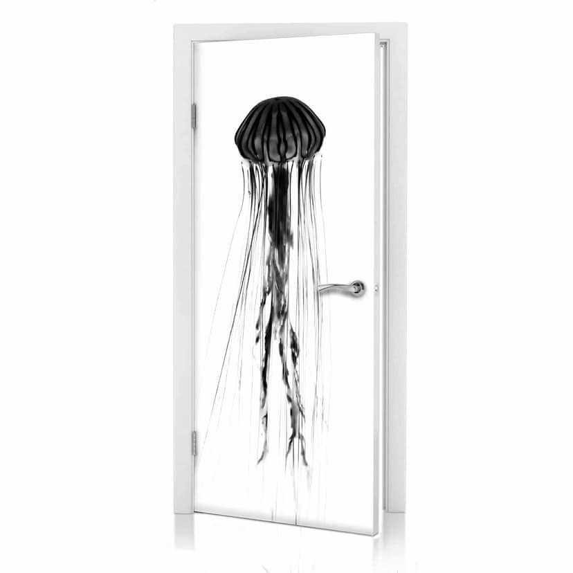 Dörrdesign svart manet 91x200 cm