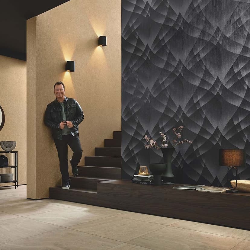 3D tapet, geometrisk tapet Fashion for Walls 4 av Guido Maria Kretschmer svart