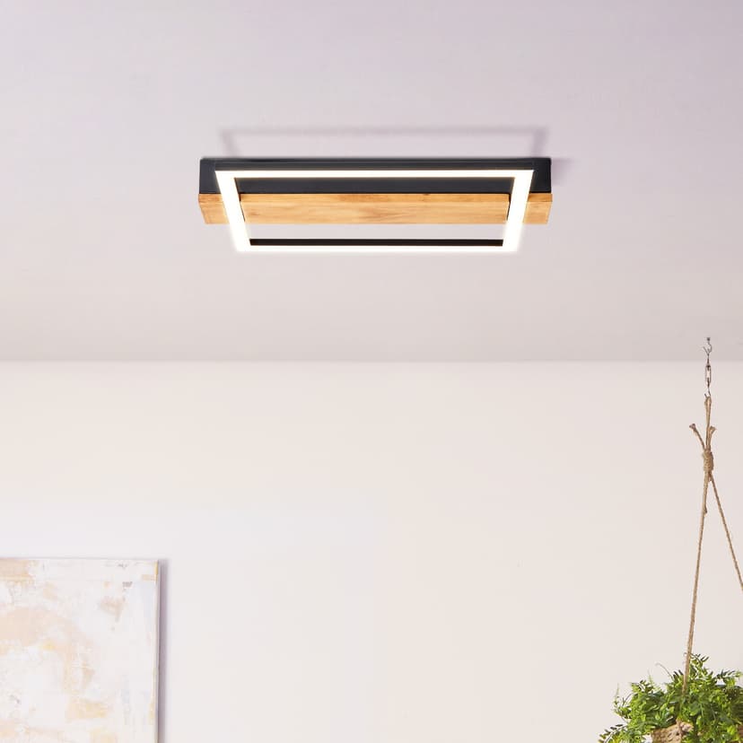 Deckenleuchte Layla 1 Braun, 24W, 4,6 x 30 cm, Holz Lampe