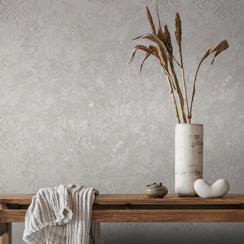 Icke-vävd tapet betong look grafisk modern i grått