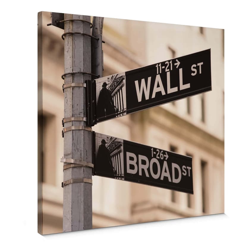 Canvastavla Wallstreet - Fyrkant