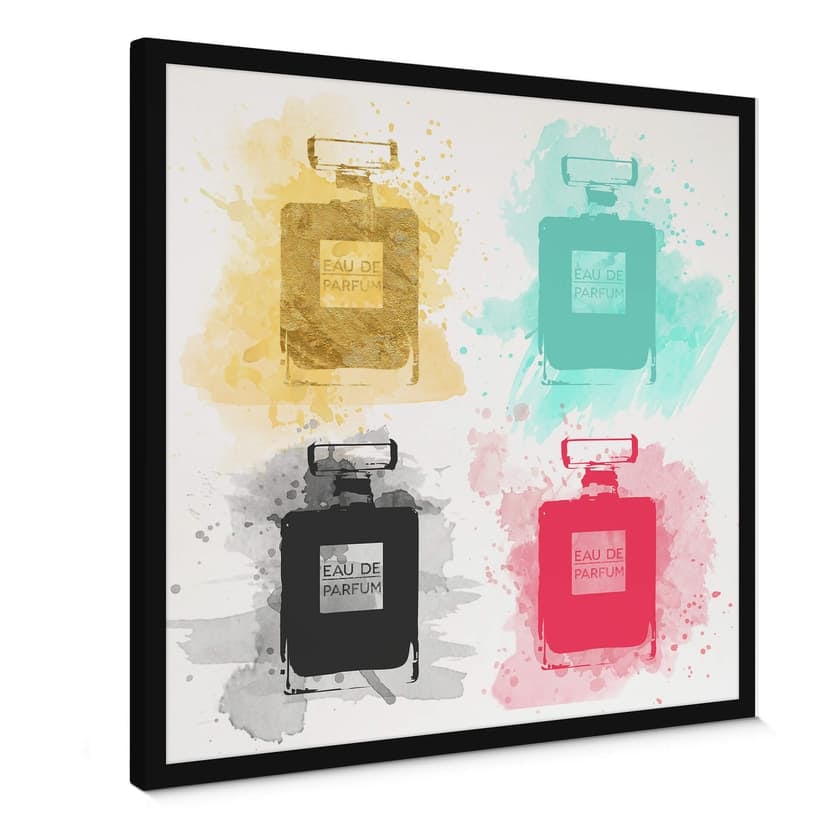 Canvastavla Eau de Parfum akvarell - färgstark