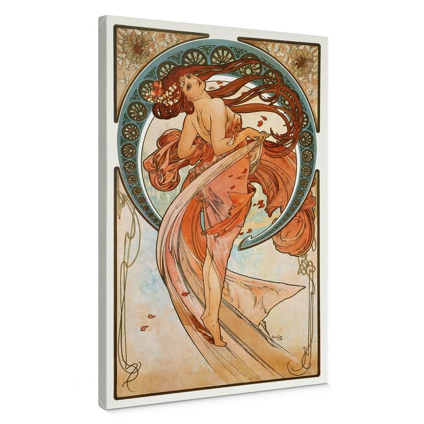 Canvastavla konsttryck - Mucha - Fyra konstarter: Dansen