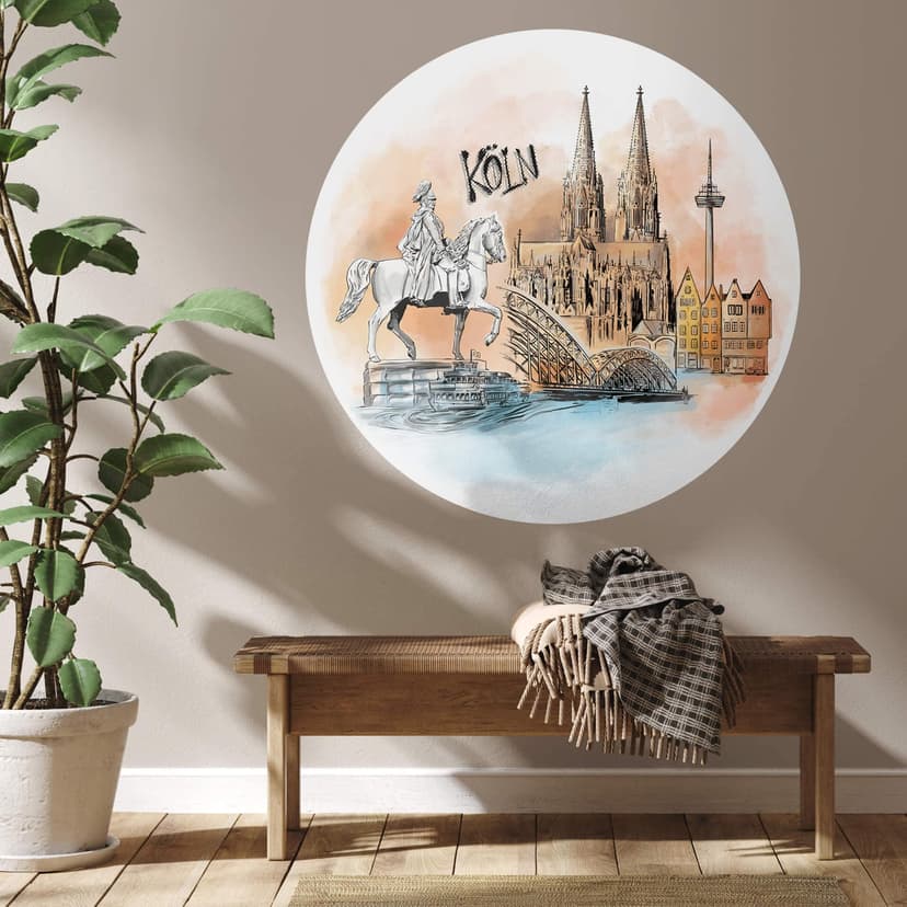 Wallsticker Köln - Rund - Älska din stad