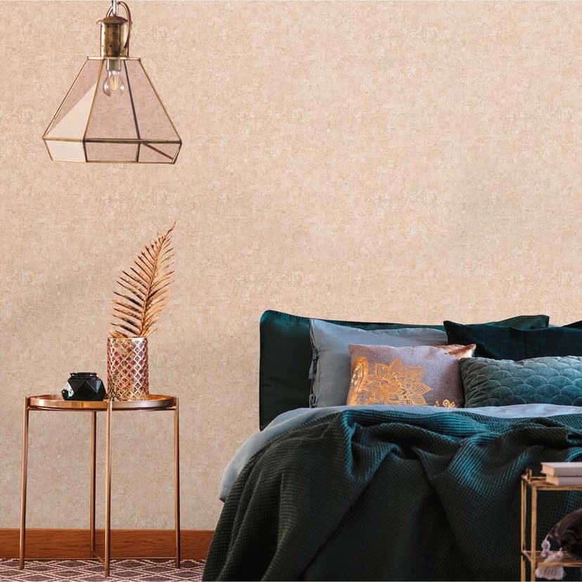 Brun gips ser texturerad tapet sovrum non-woven tapet vanlig monokrom