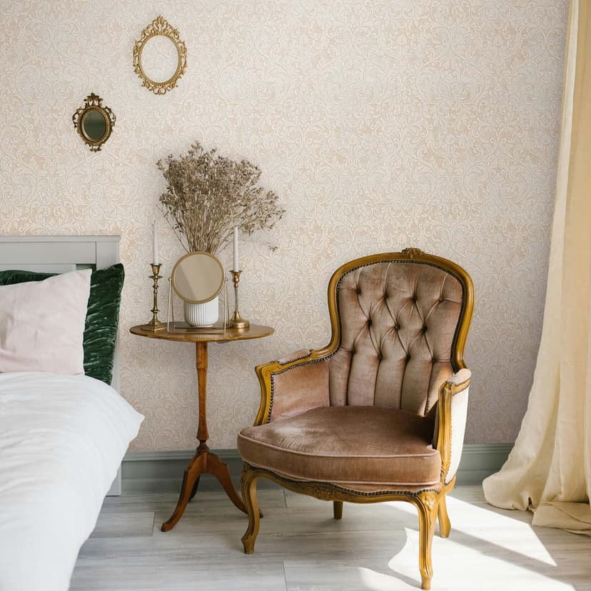 Icke-vävd tapet Ornamental Ornamental Classic matt i beige