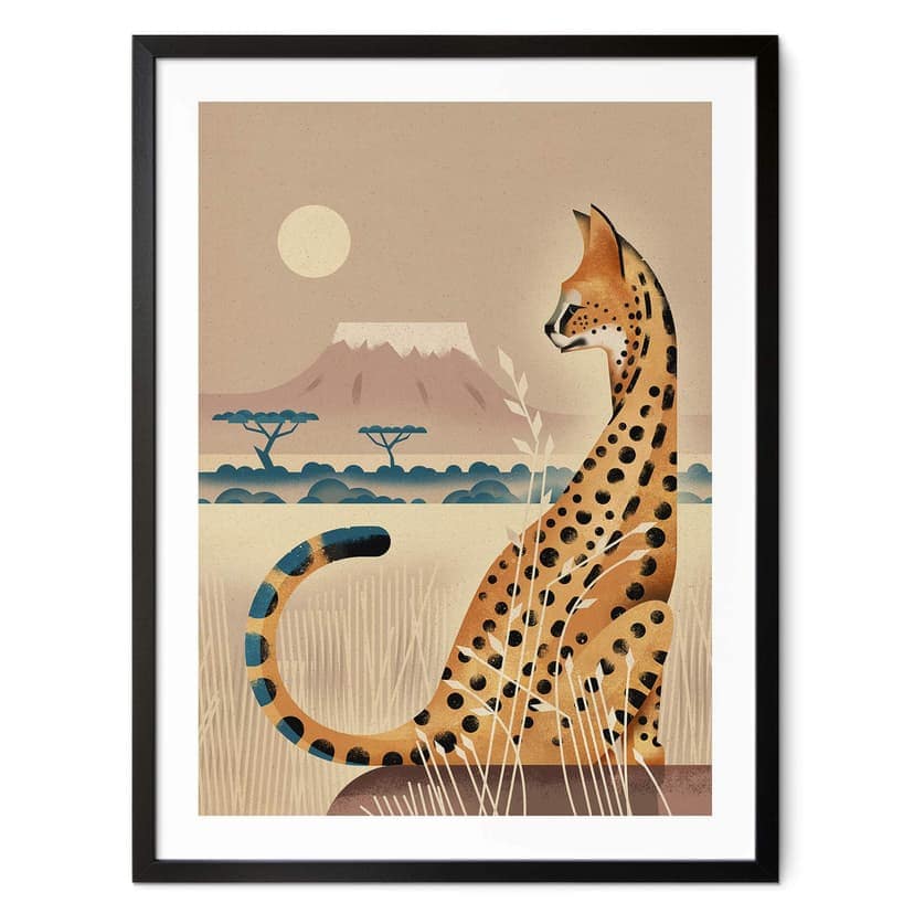 Barnposter Serval - Braun