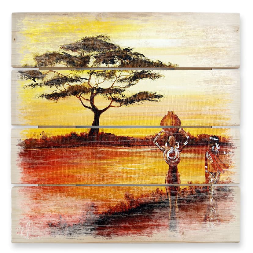 Trätavla Fedrau - Afrika - 40x41,5 cm