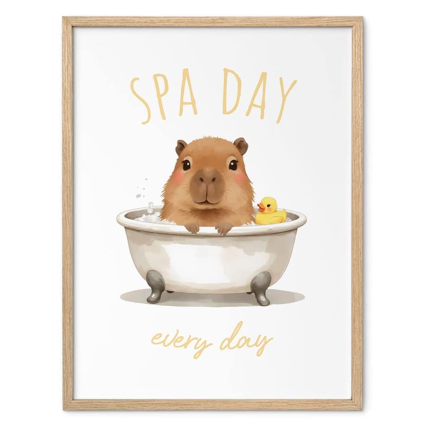 Poster för barn - Spadag med Capybara