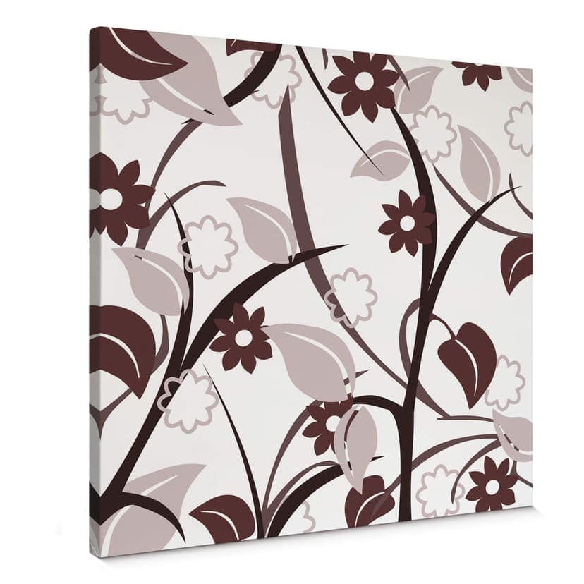 Canvastavla blomma trädgård brun