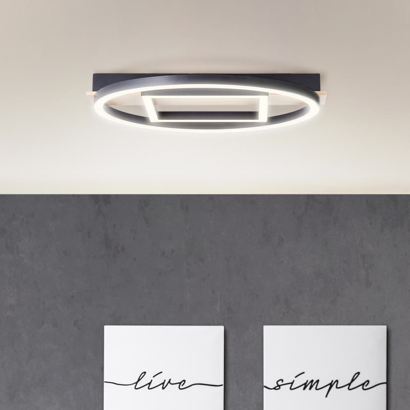Deckenleuchte Leopold 3 Braun, 24W, 5,5 x 39 cm, Holz Moderne led-deckenleuchte