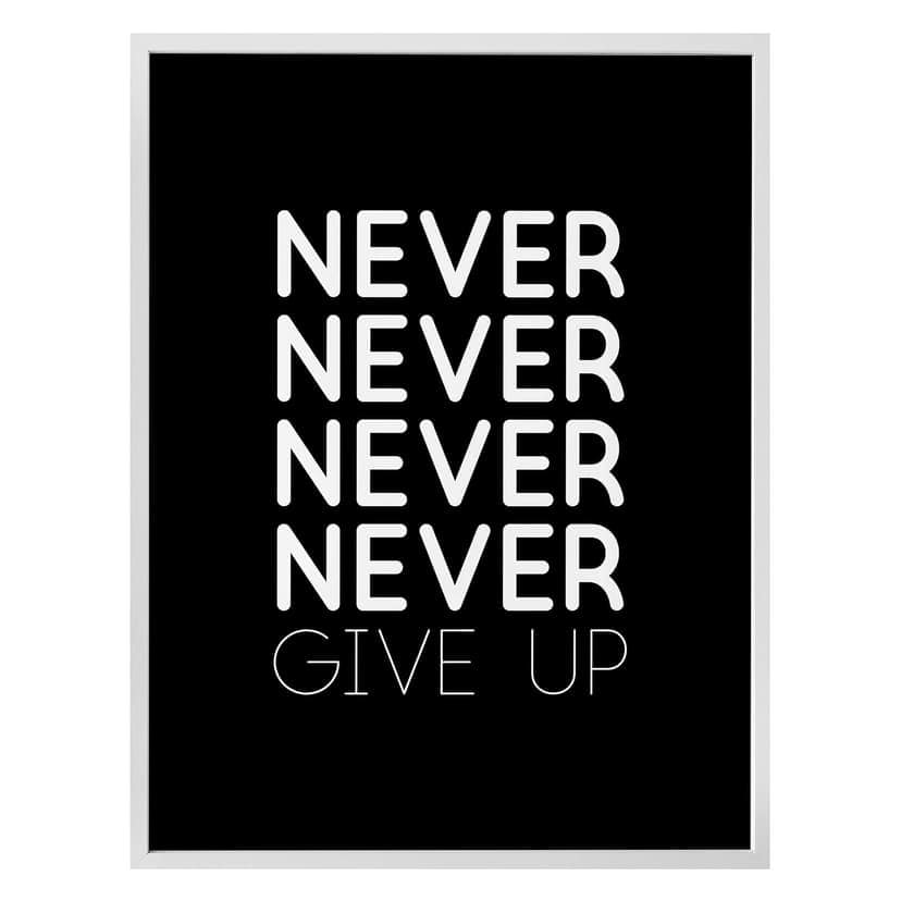 Poster Ge aldrig upp