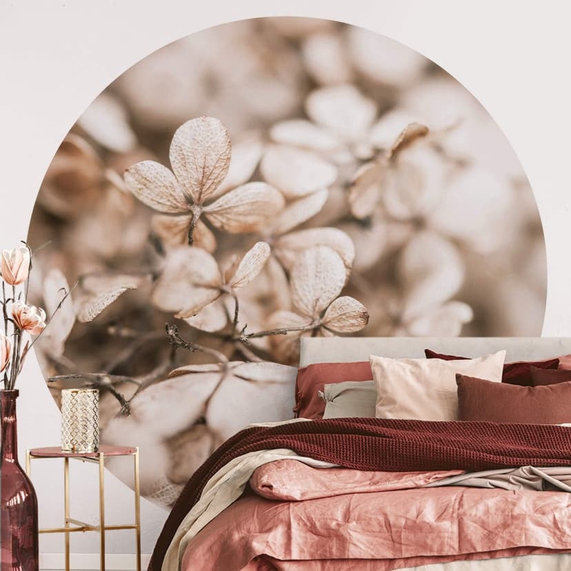 Annie - Sammet blommor - Rund Fototapet - non-woven tapet/självhäftande non-woven tapet