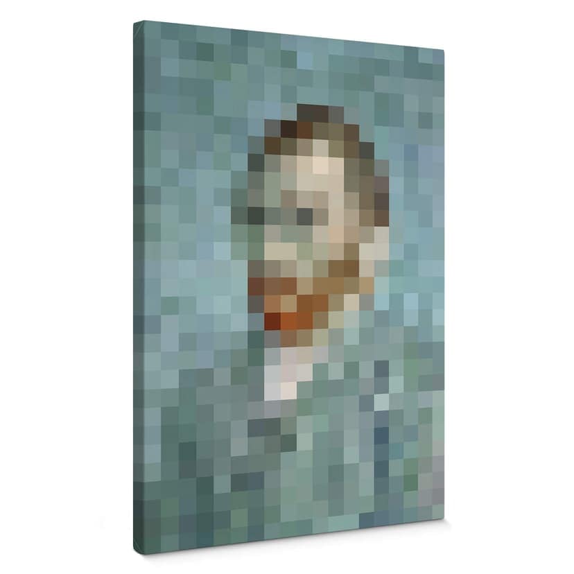 Canvastavla Pixelart - van Gogh - Självporträtt 1889
