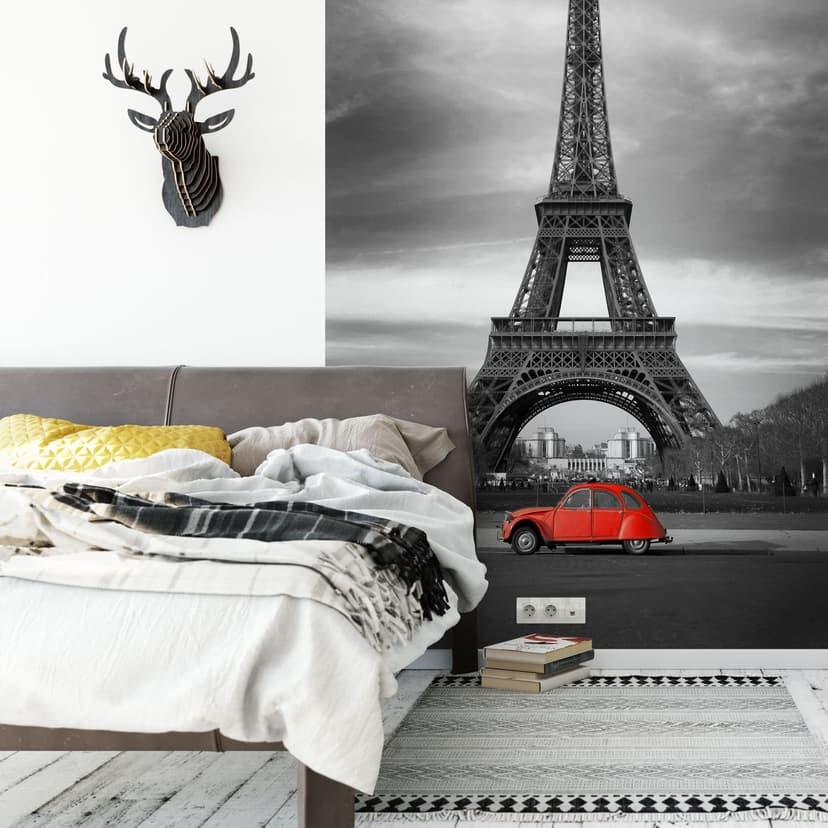 Fototapet La Vie est Belle - röd - 144x260 cm
