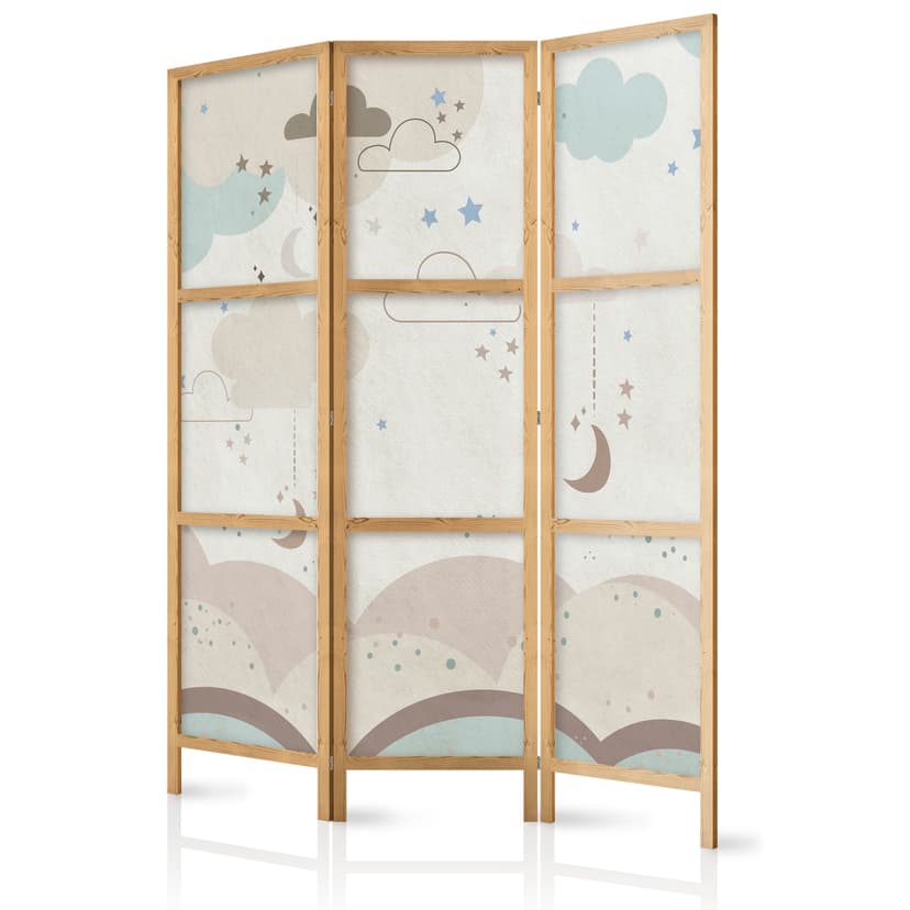 Japanischer Paravent Raumteiler - Cloudy Night Sky, 3-teilig