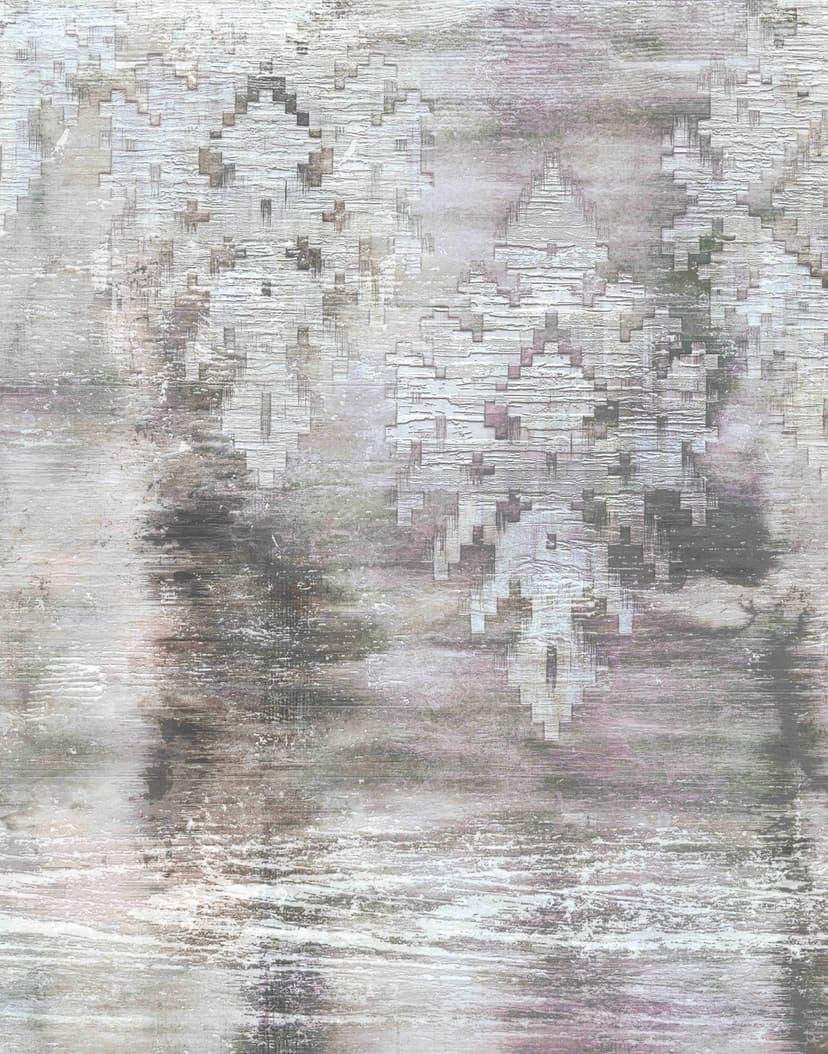 Fototapet med motiv av abstrakt struktur med ornamentala former i ljusgrått 2,7 x 2,12 m