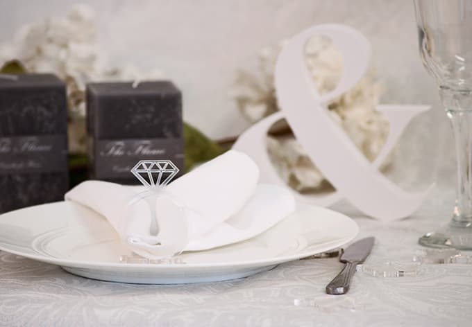 Servettring med diamant