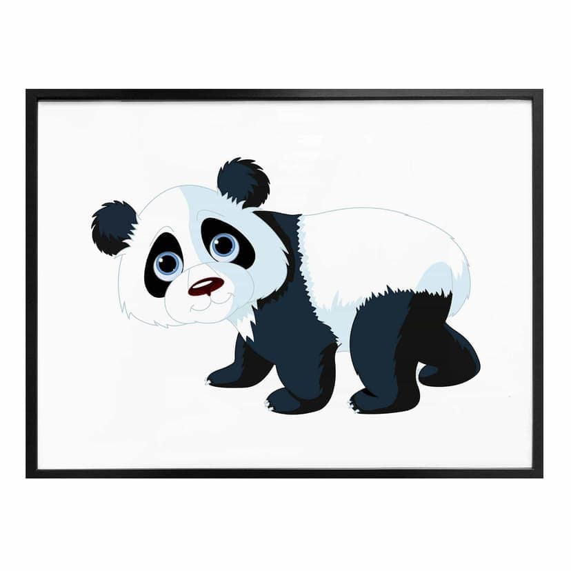 Poster med löpande panda