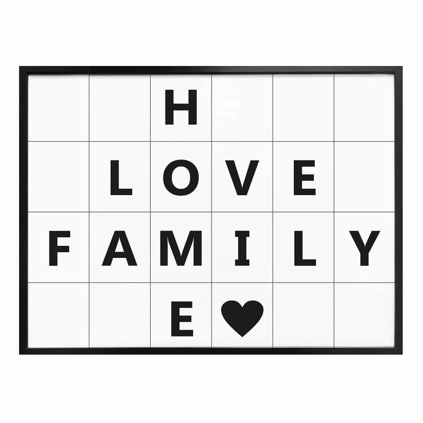 Poster med rutnät - Home Love Family