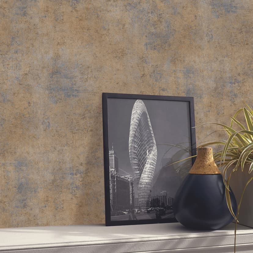 Non-woven tapet SHINY CONCRETE Elle Decoration 4, ockra