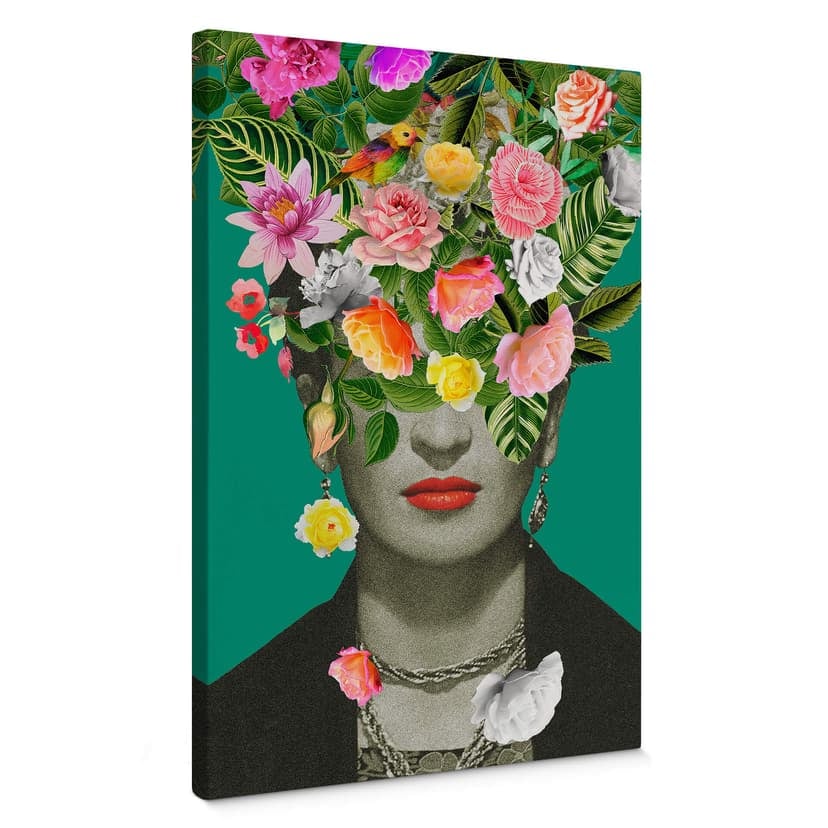 Canvastavla Frida Floral Studio - Porträtt Frida