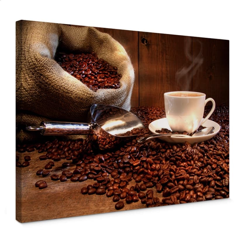 Canvastavla kaffe njutning