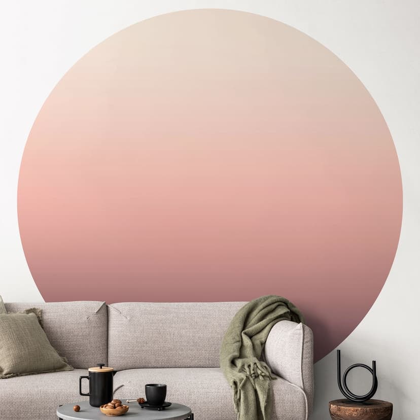 Ombre Sunset - Rund Fototapet - non-woven tapet/självhäftande non-woven tapet