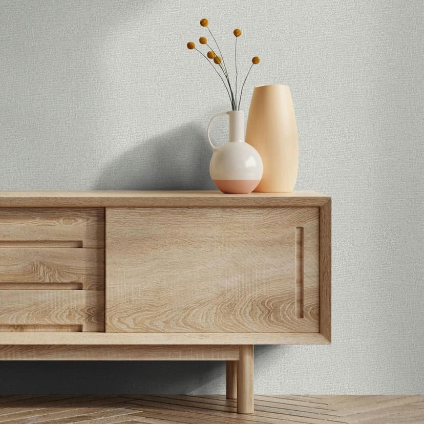 Non-woven tapet i grått, beige texturerat textilt putsutseende slätt