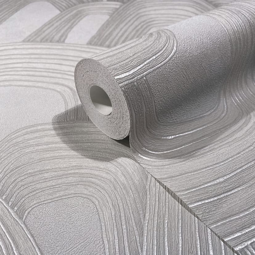Icke-vävd tapet 3D-look, bergsgrafik geometrisk i grått